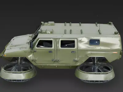 Realistic Heavy Hover APC 3D Model Low-poly 3D model