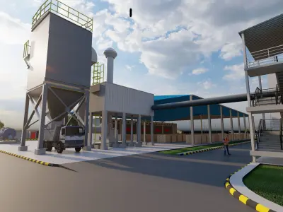 Factory design 3D model purchase