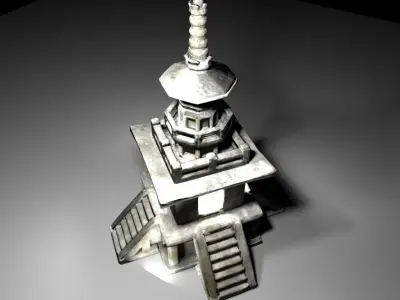 Korean stone pagoda 3D model