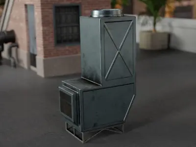 Air Conditioner Unit and Refrigeration Machine Game Ready Low-poly 3D model 8