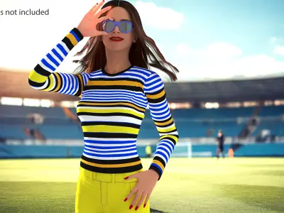 Fashionable European Female with Handbag Rigged for Maya 3D model