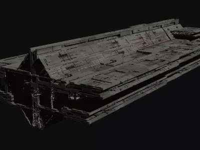 star wars inspired cargo spaceship hi-poly 3d model Free 3D model