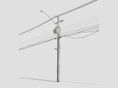 Streetlight Electrical Pole 3D model