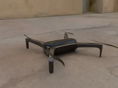 Drone unmanned aerial vehicle - Low-poly 3D model