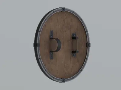 Medieval round  shield Low-poly 3D model