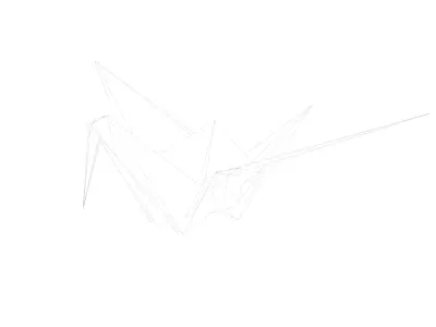 Origami Paper Crane Animated 3D model