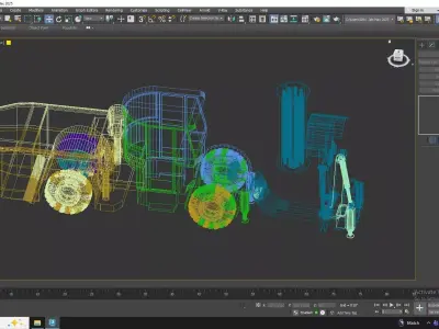 Drill Rig Mining L6 Low-poly 3D model