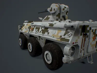 ZSL-92A military vehicle with camouflage Low-poly 3D model