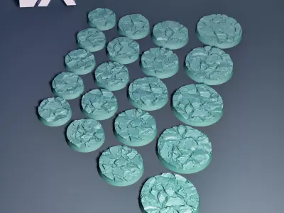 HD Base Set 23 - Angular Stone 3D print model