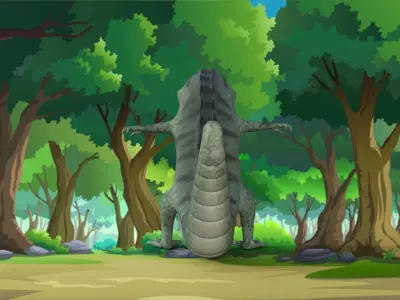 Cartoon Crocodile Rigged 3D model