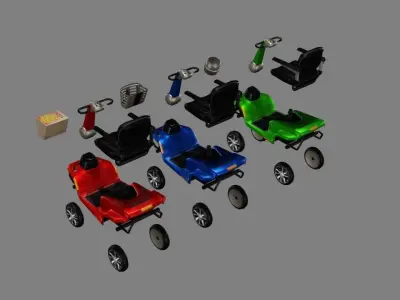 Delivery Bike Pack Low-poly 3D model