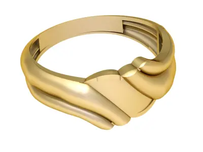 Luxury Abstract Gold Clasp   Modern Jewelry 3D Model 3D print model