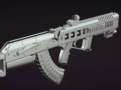 AK-47 ak - rifle 3D model 2