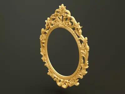 Classic Style Wooden Mirror Frame for CNC 3D model