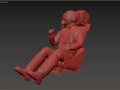 Jet Fighter Pilot for 3D Print vers 02 3D print model