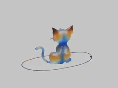 Liquid Cat Low-poly 3D model