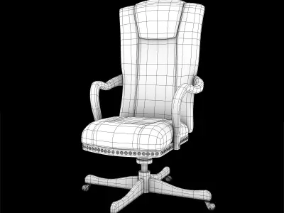 Vintage office chair Low-poly 3D model