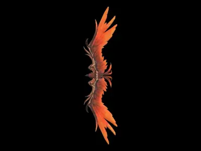 Vermilion Bow Low-poly 3D model