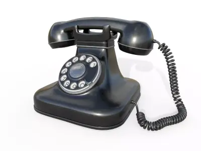 Retro phone Low-poly 3D model