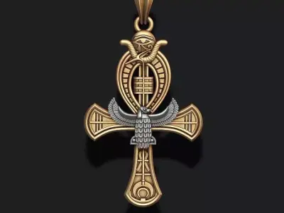 Egyptian Ankh cross pendant 3D print model