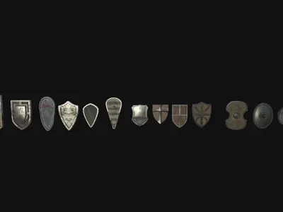 Realistic Shields Pack - Game Ready Low-poly 3D model