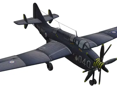 Fairey Gannet Low-poly 3D model purchase