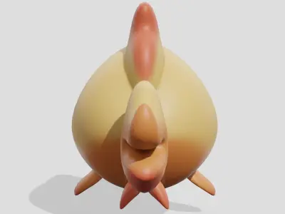 Cute goldfish  Low-poly 3D model