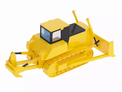 Crawler Bulldozer D155A-6 Simplified Low-poly 3D model
