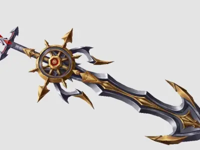 Futuristic Sword Low-poly 3D model 17