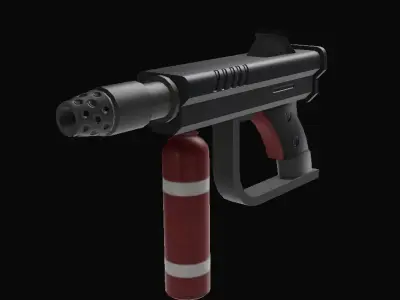Stylized Sci-Fi Battle Fire Gun Low-poly 3D model