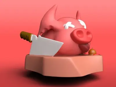 SD Pig Pen holder Ready to 3d Printing  2 Part 3D print model