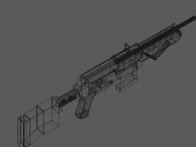 Rail Gun Assault Rifle- AK Inspired Design Low-poly 3D model