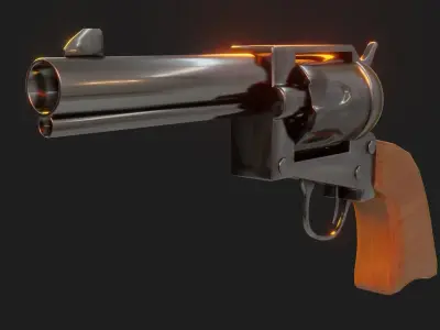 Revolver Gun - Low Poly - Game Ready - PBR Low-poly 3D model