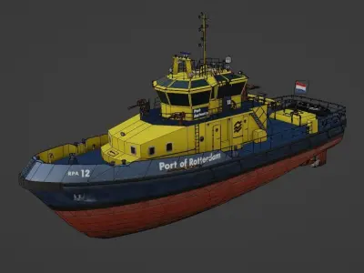 RPA12 tugboat Low-poly 3D model