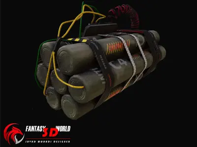 C4 Bomb Timer Low-poly 3D model