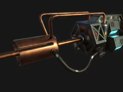 Tau Cannon from Half Life Low-poly 3D model