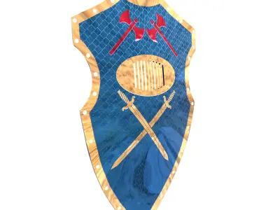 Medieval Shield Heraldic Emblem Low Poly PBR 3D Model Low-poly 3D model