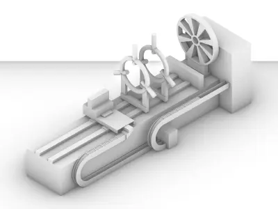Lathe Machine with DRO 2  3D model