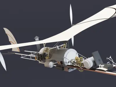 5- Steampunk Aircrafts- High detail 3d models Low-poly 3D model