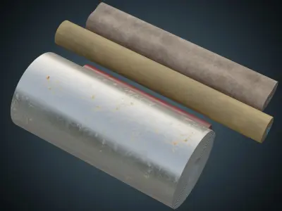 Leather And Steel Rolls 1B Low-poly 3D model