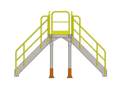 Escadas de cruzamento de esteiras Low-poly 3D model