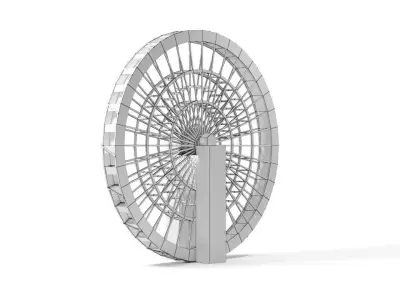 Wooden Water Wheel 3DS Max Vray Corona 3D model