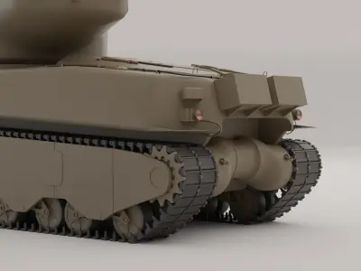 M6A2E1 Tank Free low-poly 3D model