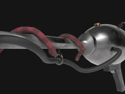 Apocalyptic ray gun Low-poly 3D model