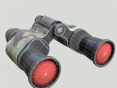 Binoculars Low-poly 3D model 2