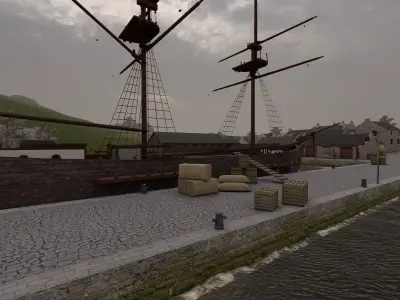 Galeon Ship-Galeon pirate ship-battle ship 3D model