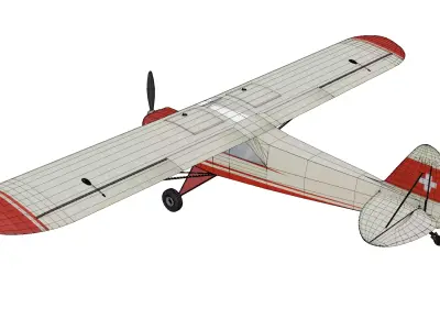 Piper PA18 Super Cub Low-poly 3D model