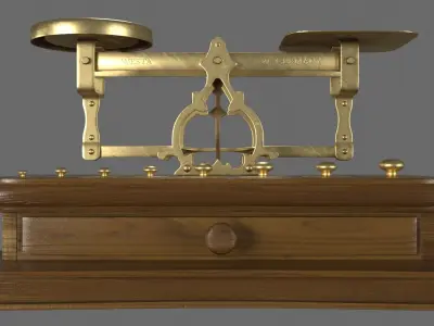 Vintage pharmacy scales 3D model