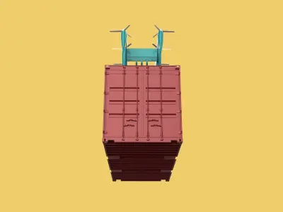 HEAVY DRONE DELIVERY AIR CARGO CONTAINER CARRYING SHIPPING BOX 3D model