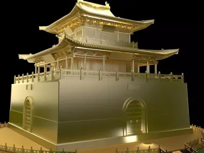 Chinese ancient  house   3D model get